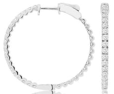 5.50CT DIAMOND 14KT WHITE GOLD 3D ROUND DOUBLE SIDED INSIDE OUT HANGING EARRINGS