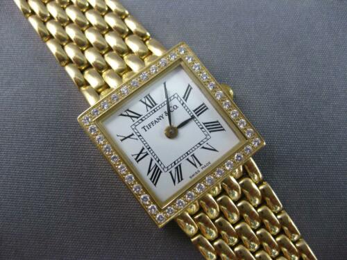 ESTATE .52CT DIAMOND 14KT YELLOW GOLD TIFFANY & CO SQUARE PANTHER LADY'S WATCH