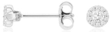 .25CT DIAMOND 14KT WHITE GOLD ROUND CLASSIC SOLITAIRE HALO FLOWER STUD EARRINGS