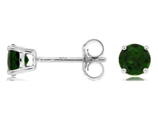ESTATE 1.10CT AAA RUSSALITE 14KT WHITE GOLD CLASSIC ROUND 4 PRONG STUD EARRINGS