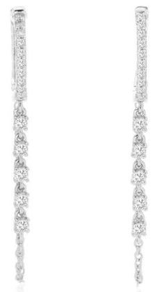 ESTATE .40CT DIAMOND 14KT WHITE GOLD 3D ROUND BY THE YARD FUN HANGING EARRINGS
