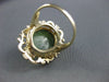 ANTIQUE LARGE NATURAL JADE 14KT YELOW GOLD FLOWER FILIGREE RING #2741