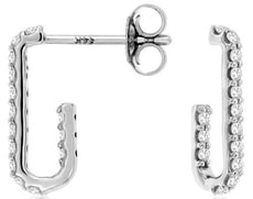 .25CT DIAMOND 14KT WHITE GOLD 3D ROUND INSIDE OUT UMBRELLA FUN HANGING EARRINGS