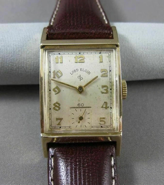 lord elgin vintage dress watch octagon shape mens Men's 27mm Goldtone Quartz It has an original set of hands 1960s LORD ELGIN 10K Gold