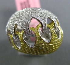 ESTATE LARGE 2.86CT WHITE & YELLOW DIAMOND 18KT TWO TONE GOLD 3D LOVE KNOT RING
