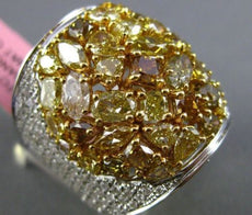 ESTATE MASSIVE GIA 8.41CT INTENSE FANCY YELLOW & PINK DIAMOND 18K GOLD OVAL RING