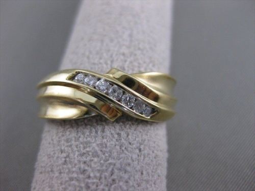 ESTATE 7 DIAMOND 14K YELLOW GOLD MENS CHANNEL TWIST WEDDING RING 7MM 1 –