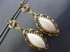 ANTIQUE CZ & AAA CORAL 14KT YELLOW GOLD 3D FILIGREE FANCY HANGING EARRINGS