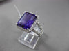 ESTATE LARGE 6.22CTW DIAMOND & AAA AMETHYST 14KT WHITE GOLD HALO ENGAGEMENT RING