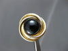 ESTATE LARGE 14KT YELLOW GOLD AAA ONYX CIRCULAR CLIP ON EARRINGS UNIQUE! #22547