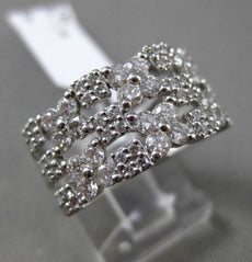 ESTATE LARGE 1.38CT DIAMOND 18K WHITE GOLD MULTI ROW OPEN FILIGREE COCKTAIL RING