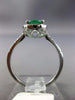 ESTATE 1.31CT DIAMOND & AAA EMERALD 14KT WHITE 3D GOLD OVAL HALO ENGAGEMENT RING