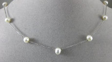 ESTATE AAA PEARL 14KT YELLOW  GOLD PEARL BY THE YARD DIAMOND CUT NECKLACE #24943