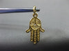 ESTATE 14KT YELLOW GOLD 3D HANDCRAFTED FILIGREE LUCKY CHAMSA PENDANT #24997