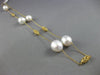 ESTATE LARGE & LONG .14CT DIAMOND & AAA SOUTH SEA PEARL 14K YELLOW GOLD NECKLACE