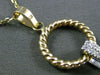 ESTATE .14CT DIAMOND 14KT WHITE & YELLOW GOLD 3D DOUBLE ROPE FLOATING PENDANT