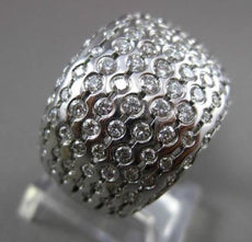 ESTATE EXTRA MASSIVE 1.66CT DIAMOND 18KT WHITE GOLD ETOILE FUN COCKTAIL RING