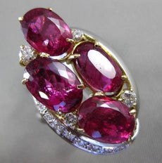 ESTATE MASSIVE 12.40CT DIAMOND & AAA TOURMALINE 18KT WHITE GOLD 3D COCKTAIL RING