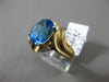 ESTATE 3.52CT DIAMOND & AAA BLUE TOPAZ 14KT YELLOW GOLD 3D 4 PRONG OVAL FUN RING