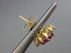 ESTATE 2.76CT DIAMOND & RUBY 18KT WHITE & YELLOW GOLD OVAL FLOWER STUD EARRINGS