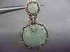 ESTATE LARGE .97CT DIAMOND & GREEN AGATE 14KT YELLOW GOLD HALO CLIP ON EARRINGS