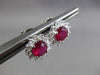 ESTATE 3.07CT DIAMOND & AAA RUBY 14KT WHITE GOLD FLORAL STUD EARRINGS 11mm #2306