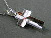 ESTATE 14KT WHITE GOLD HANDCRAFTED HAND ETCHED FLOATING CROSS PENDANT #24881