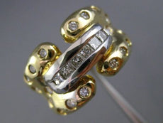 ESTATE LARGE .90CT DIAMOND 14KT 2 TONE GOLD ETOILE CHANNEL COCKTAIL RING #7287