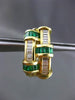 ESTATE LARGE 2.70CT DIAMOND & EMERALD 18K TWO TONE GOLD CLIP ON EARRINGS E/F VVS