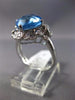 ESTATE 5.50CT DIAMOND & AAA BLUE TOPAZ 14KT WHITE GOLD FILIGREE FLOWER FUN RING
