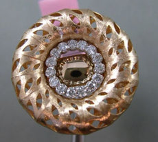 ESTATE LARGE .30CT DIAMOND 14KT WHITE & ROSE GOLD 3D FLOWER OPEN LEAF FUN RING