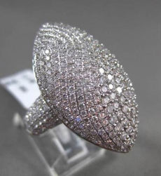ESTATE MASSIVE 3.80CT DIAMOND 18KT WHITE GOLD 3D FILIGREE MARQUISE COCKTAIL RING