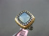 ANTIQUE .20CT DIAMOND & BLUE AGATE 14K BLACK & YELLOW GOLD FILIGREE ITALIAN RING