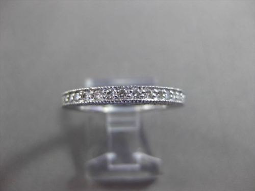 ANTIQUE .60CT DIAMOND 14KT WHITE GOLD FILIGREE ETERNITY ANNIVERSARY RING #23868