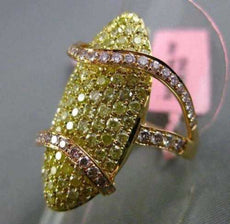 ESTATE EXTRA LARGE 2.47CT YELLOW & PINK DIAMOND 18K YELLOW & ROSE GOLD WAVE RING