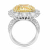 14.30CT WHITE & FANCY YELLOW DIAMOND 18KT 2 TONE GOLD 3D ENGAGEMENT RING PENDANT