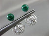 ESTATE 5.38CT DIAMOND & AAA GREEN TURQUOISE 14K WHITE GOLD DOUBLE SIDED EARRINGS