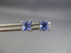 ESTATE .50CT AAA TANZANITE 14K WHITE GOLD CLASSIC SQUARE FOUR PRONG STUD EARRING