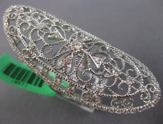 ESTATE EXTRA LARGE .94CT DIAMOND 18K WHITE GOLD OPEN FILIGREE OVAL COCKTAIL RING