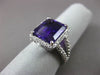 ESTATE LARGE 6.22CTW DIAMOND & AAA AMETHYST 14KT WHITE GOLD HALO ENGAGEMENT RING