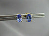 ESTATE LARGE 1.07CT AAA OVAL TANZANITE 14KT YELLOW GOLD STUD EARRING 6mm #20314