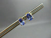 ESTATE LARGE 1.07CT AAA OVAL TANZANITE 14KT YELLOW GOLD STUD EARRING 6mm #20314