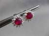 ESTATE 3.07CT DIAMOND & AAA RUBY 14KT WHITE GOLD FLORAL STUD EARRINGS 11mm #2306