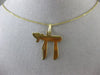 ESTATE 14KT YELLOW GOLD 3D HANDCRAFTED SOLID CHAI LIFE FLOATING PENDANT #24780