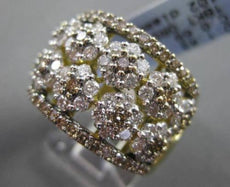 ESTATE LARGE 2.12CTW FANCY YELLOW & WHITE DIAMOND 18KT YELLOW GOLD FLOWER RING