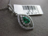 .70CT DIAMOND & AAA EMERALD 18K WHITE GOLD 3D DOUBLE HALO MARQUISE SHAPE PENDANT