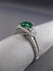 ESTATE 1.22CT DIAMOND & AAA EMERALD 14KT WHITE GOLD HALO SQUARE ENGAGEMENT RING