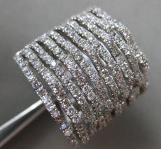 ESTATE MASSIVE 2.48CT ROUND DIAMOND 18KT WHITE GOLD 3D MULTI ROW COCKTAIL RING