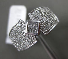 ESTATE WIDE .60CT DIAMOND 14KT WHITE GOLD 3D MULTI ROW INVISIBLE COCKTAIL RING