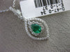 .70CT DIAMOND & AAA EMERALD 18K WHITE GOLD 3D DOUBLE HALO MARQUISE SHAPE PENDANT